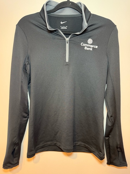 Nike Tops - Nike Women's Dri-FIT Stretch 1/2-Zip Cover-Up Pullover Black/Gray Size Small